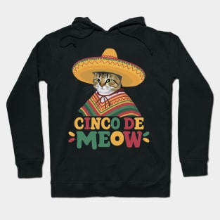 Feliz Cinco de Meow Funny Mexican Cat Fiesta 5 De Mayo Hoodie